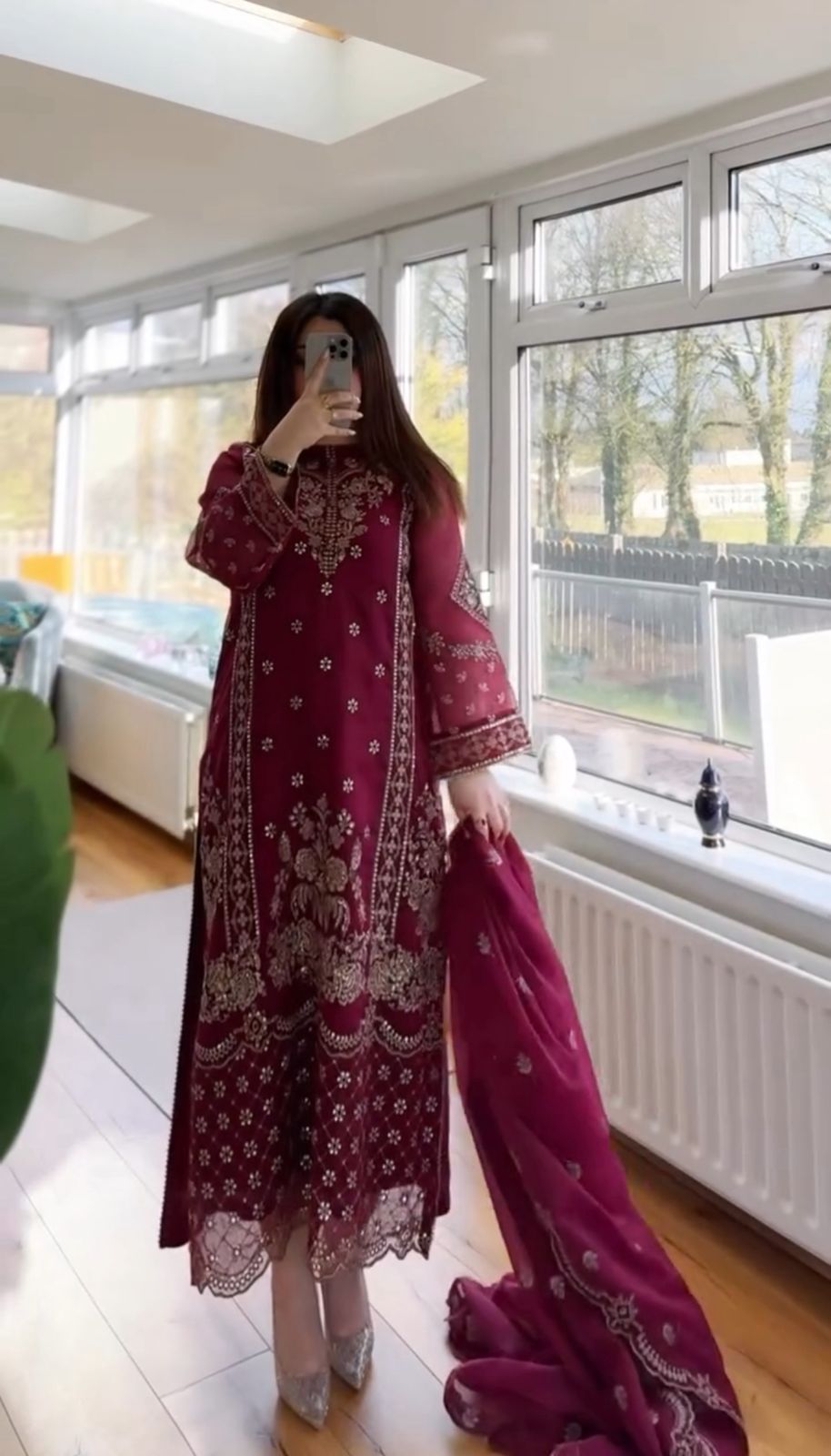 Maroon Georgette Embroidery Salwar Suit | Jump Suits, Salwar suit, Casual Suits, Creative suits, Designer Suits, Palazzo Suits, Party Wear Suits, Patiala Suits, Straight Suits
