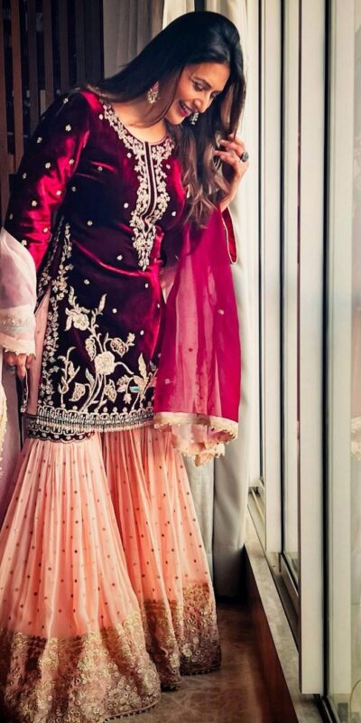 Maroon Heavy Velvet Sharara Suit | Salwar suit, Casual Suits, Creative suits, Designer Suits, Palazzo Suits, Party Wear Suits, Straight Suits