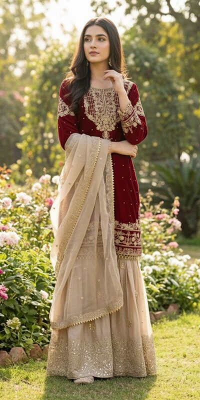 Maroon Organza Silk Embroidery Lace Work Salwar Suit | Jump Suits, Salwar suit, Casual Suits, Creative suits, Designer Suits, Palazzo Suits, Party Wear Suits, Patiala Suits, Straight Suits