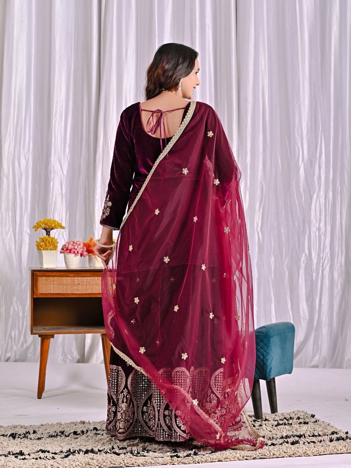Maroon Pure Viscous Velvet Embroidery Work Salwar Suit | Jump Suits, Tops & Bottoms, Track Suits, Salwar suit, Casual Suits, Creative suits, Designer Suits, Palazzo Suits, Party Wear Suits, Patiala Suits, Straight Suits, Trendy Wear