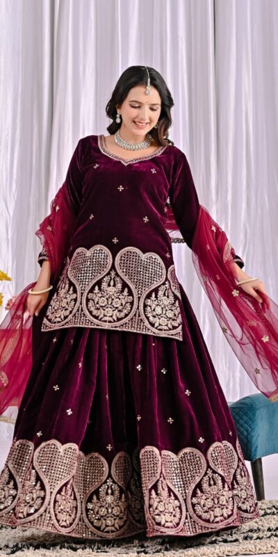 Maroon Pure Viscous Velvet Embroidery Work Salwar Suit | Jump Suits, Tops & Bottoms, Track Suits, Salwar suit, Casual Suits, Creative suits, Designer Suits, Palazzo Suits, Party Wear Suits, Patiala Suits, Straight Suits, Trendy Wear