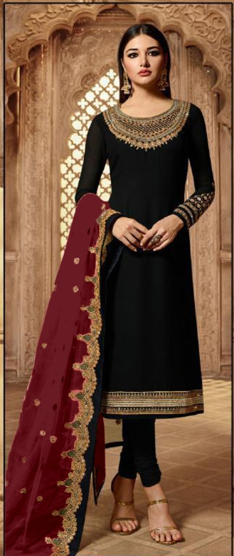 Maroon Satin Georgette Stone Work Salwar Suit | Jump Suits, Salwar suit, Casual Suits, Creative suits, Designer Suits, Palazzo Suits, Party Wear Suits, Patiala Suits, Straight Suits