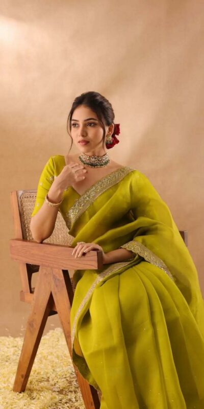 Mehendi Organza Silk With Embroidery Work Saree | Sarees, Bollywood Sarees, Creative Sarees, Designer Sarees, Embroidered Sarees, Ethnic Saree, Modern Digital sarees, Party Wear Sarees