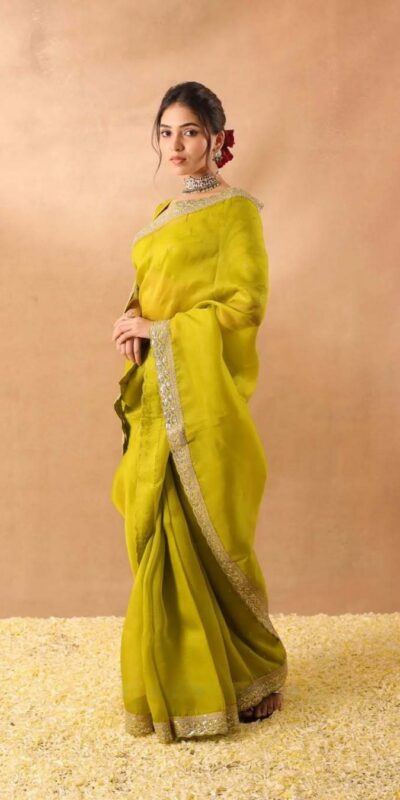 Mehendi Organza Silk With Embroidery Work Saree | Sarees, Bollywood Sarees, Creative Sarees, Designer Sarees, Embroidered Sarees, Ethnic Saree, Modern Digital sarees, Party Wear Sarees