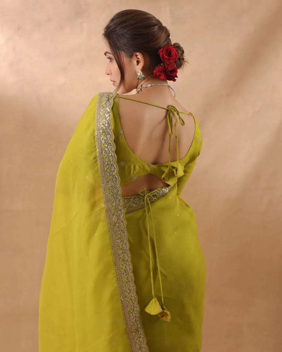 Mehendi Organza Silk With Embroidery Work Saree | Sarees, Bollywood Sarees, Creative Sarees, Designer Sarees, Embroidered Sarees, Ethnic Saree, Modern Digital sarees, Party Wear Sarees