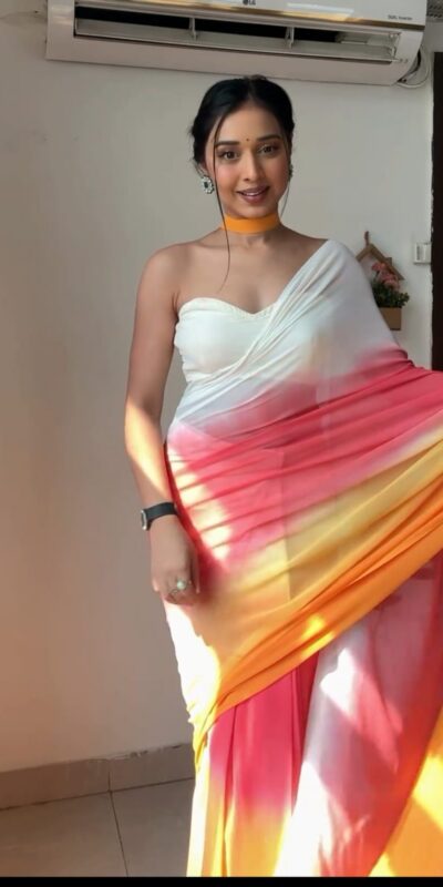 Multi Soft Georgette Silk Ready To Wear Saree | Sarees, Bollywood Sarees, Creative Sarees, Designer Sarees, Embroidered Sarees, Ethnic Saree, Modern Digital sarees, Party Wear Sarees