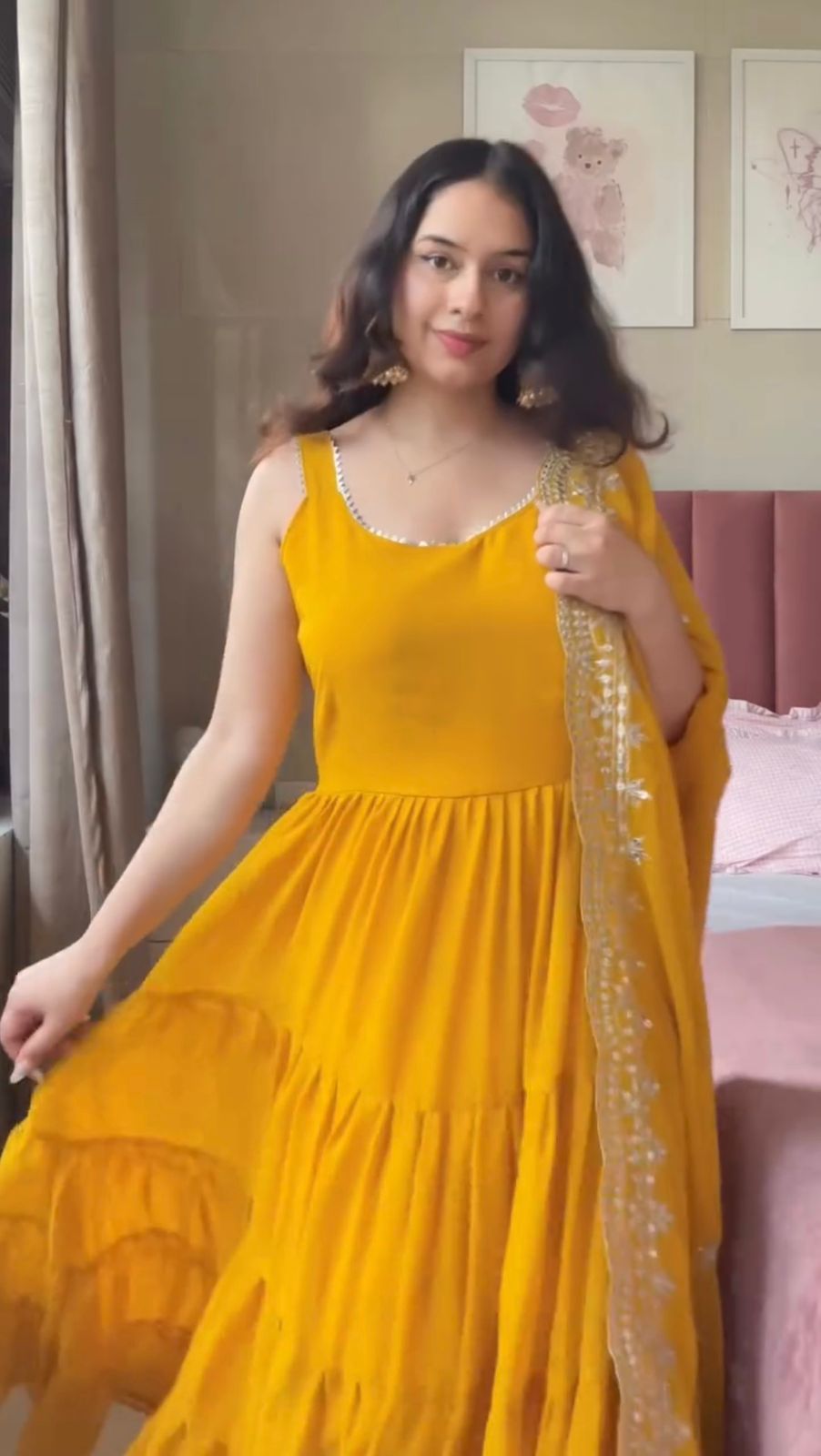 Mustard Faux Georgette Lace Work Salwar Suit | Jump Suits, Tops & Bottoms, Track Suits, Salwar suit, Casual Suits, Creative suits, Designer Suits, Palazzo Suits, Party Wear Suits, Patiala Suits, Straight Suits, Trendy Wear