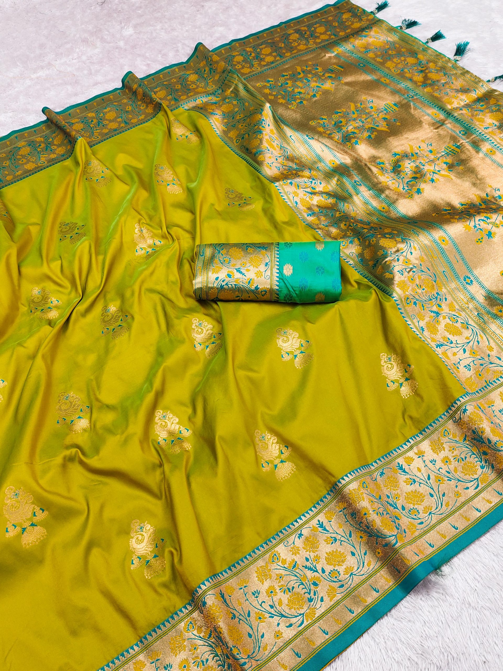 Mustered Banarasi Silk Lace Work Zari Work Saree | Sarees, Bollywood Sarees, Creative Sarees, Designer Sarees, Embroidered Sarees, Ethnic Saree, Modern Digital sarees, Party Wear Sarees