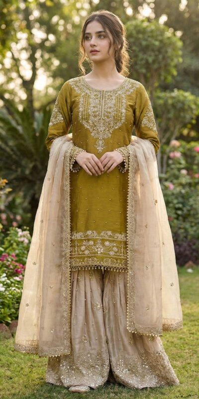 Mustered Organza Silk Embroidery Lace Work Salwar Suit | Jump Suits, Salwar suit, Casual Suits, Creative suits, Designer Suits, Palazzo Suits, Party Wear Suits, Patiala Suits, Straight Suits