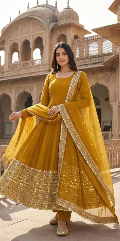 Mustered Roman Silk Embroidery Lace Work Gown | Gowns, Bollywood Gowns, Creative Gowns, Designer Gowns, Embroidered Gowns, Party Wear Gowns
