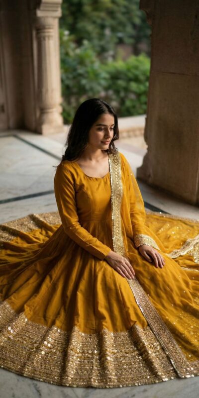 Mustered Roman Silk Embroidery Lace Work Gown | Gowns, Bollywood Gowns, Creative Gowns, Designer Gowns, Embroidered Gowns, Party Wear Gowns