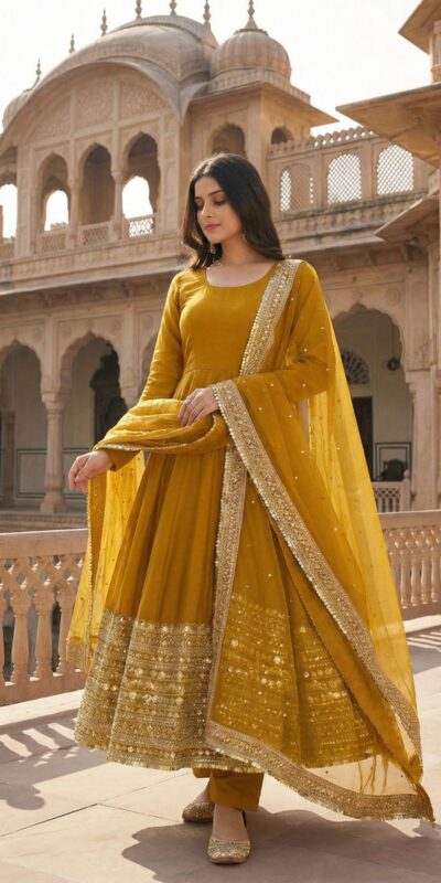 Mustered Roman Silk Embroidery Lace Work Gown | Gowns, Bollywood Gowns, Creative Gowns, Designer Gowns, Embroidered Gowns, Party Wear Gowns
