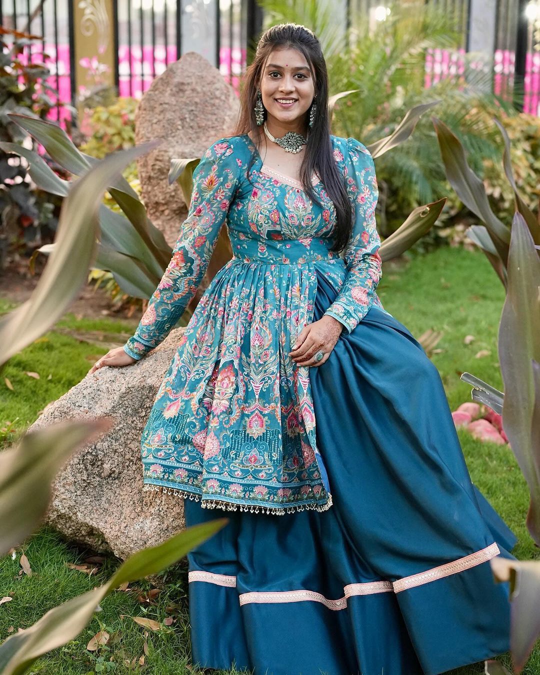 Navy Blue Fiona Silk With Lace Work Lehenga Choli | Lehenga, Bollywood Lehenga, Creative Lehenga, Designer Lehenga, Embroidered Lehenga, Party Wear Lehenga