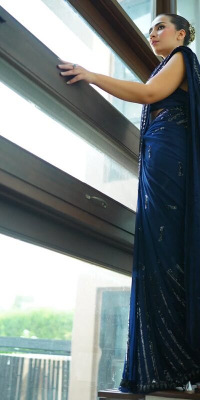 Navy Blue Georgette Sequence Work Saree | Sarees, Bollywood Sarees, Creative Sarees, Designer Sarees, Embroidered Sarees, Ethnic Saree, Modern Digital sarees, Party Wear Sarees