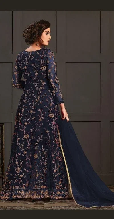 Navy Blue Net Stone Work Salwar Suit | Jump Suits, Salwar suit, Casual Suits, Creative suits, Designer Suits, Palazzo Suits, Party Wear Suits, Patiala Suits, Straight Suits