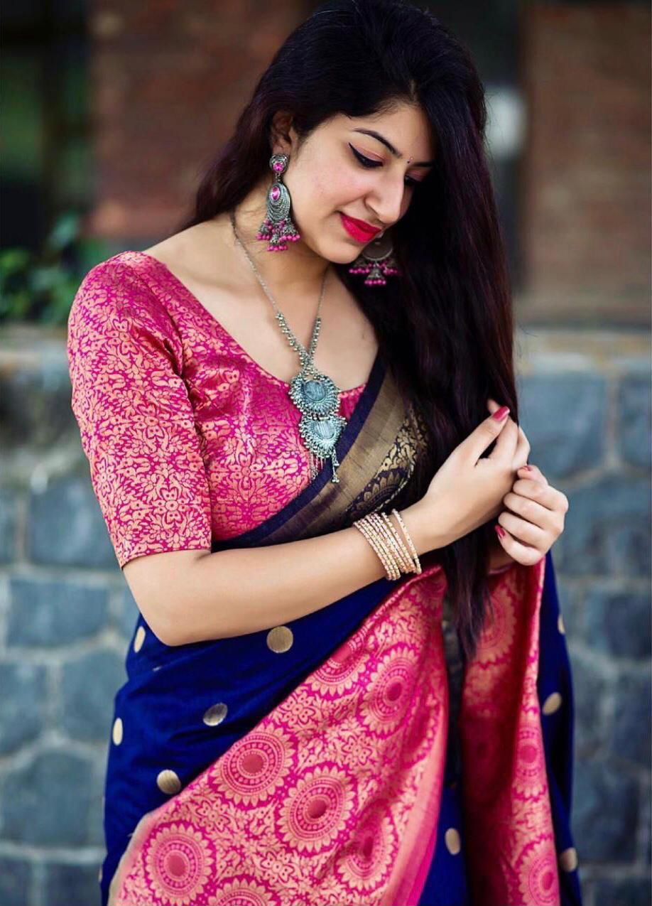 Navy Blue Soft Lichi Silk All Over Border Saree | Sarees, Bollywood Sarees, Creative Sarees, Designer Sarees, Embroidered Sarees, Ethnic Saree, Modern Digital sarees, Party Wear Sarees