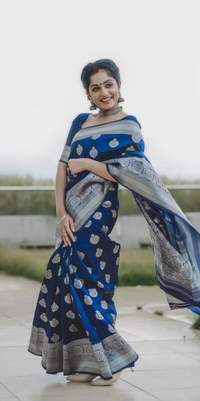 Navy Blue Soft Lichi Silk Lace Border Work Saree | Sarees, Bollywood Sarees, Creative Sarees, Designer Sarees, Embroidered Sarees, Ethnic Saree, Modern Digital sarees, Party Wear Sarees