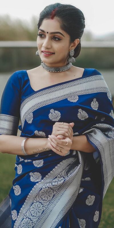 Navy Blue Soft Lichi Silk Lace Border Work Saree | Sarees, Bollywood Sarees, Creative Sarees, Designer Sarees, Embroidered Sarees, Ethnic Saree, Modern Digital sarees, Party Wear Sarees