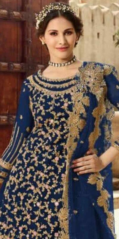 Navy Blue Soft Net With Embroidery Work Salwar Suit | Jump Suits, Salwar suit, Casual Suits, Creative suits, Designer Suits, Palazzo Suits, Party Wear Suits, Patiala Suits, Straight Suits