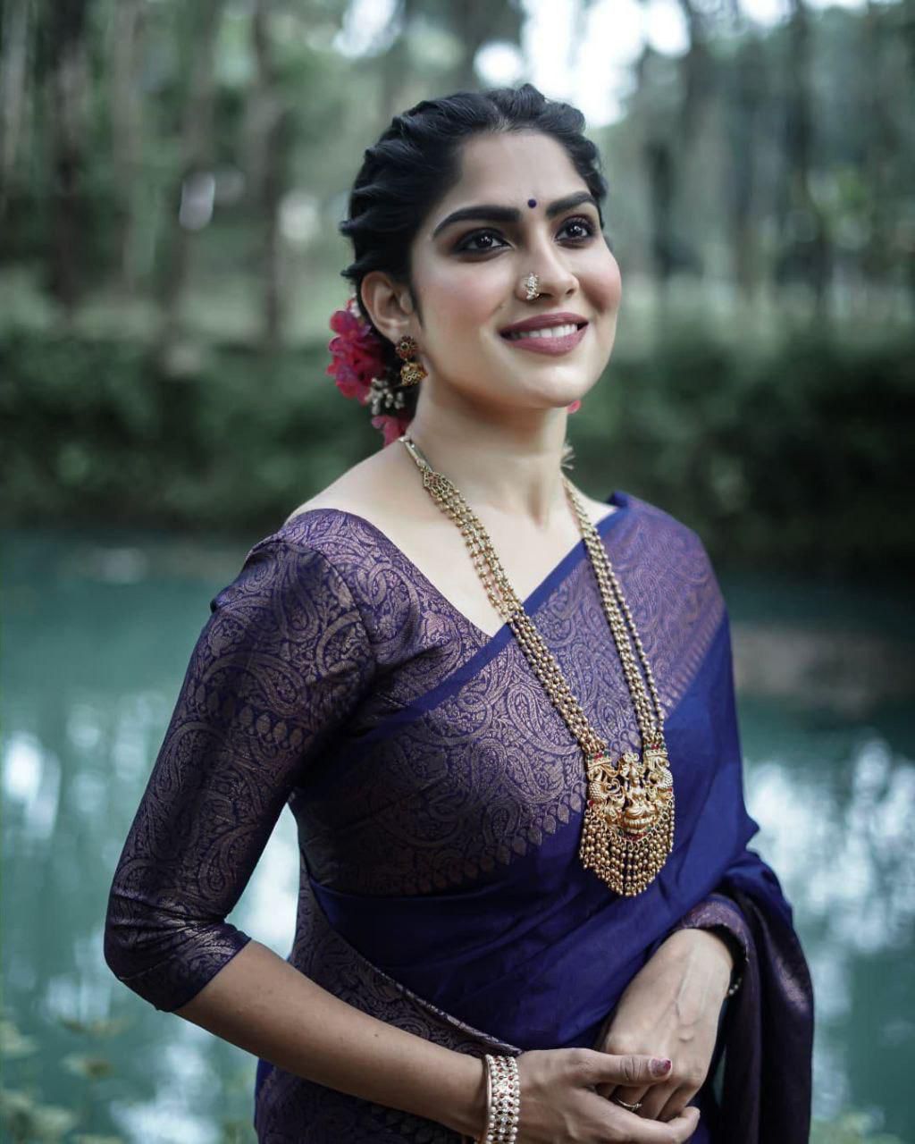 Navy Blue Soft Silk Jacquard All Over Saree | Sarees, Bollywood Sarees, Creative Sarees, Designer Sarees, Embroidered Sarees, Ethnic Saree, Modern Digital sarees, Party Wear Sarees