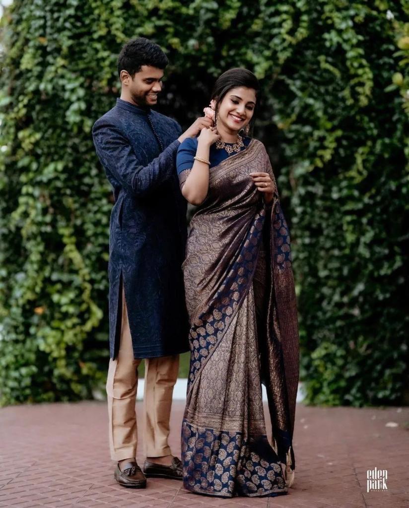 Navy Blue Soft Silk Jacquard Work On All Over Saree | Sarees, Bollywood Sarees, Creative Sarees, Designer Sarees, Embroidered Sarees, Ethnic Saree, Modern Digital sarees, Party Wear Sarees