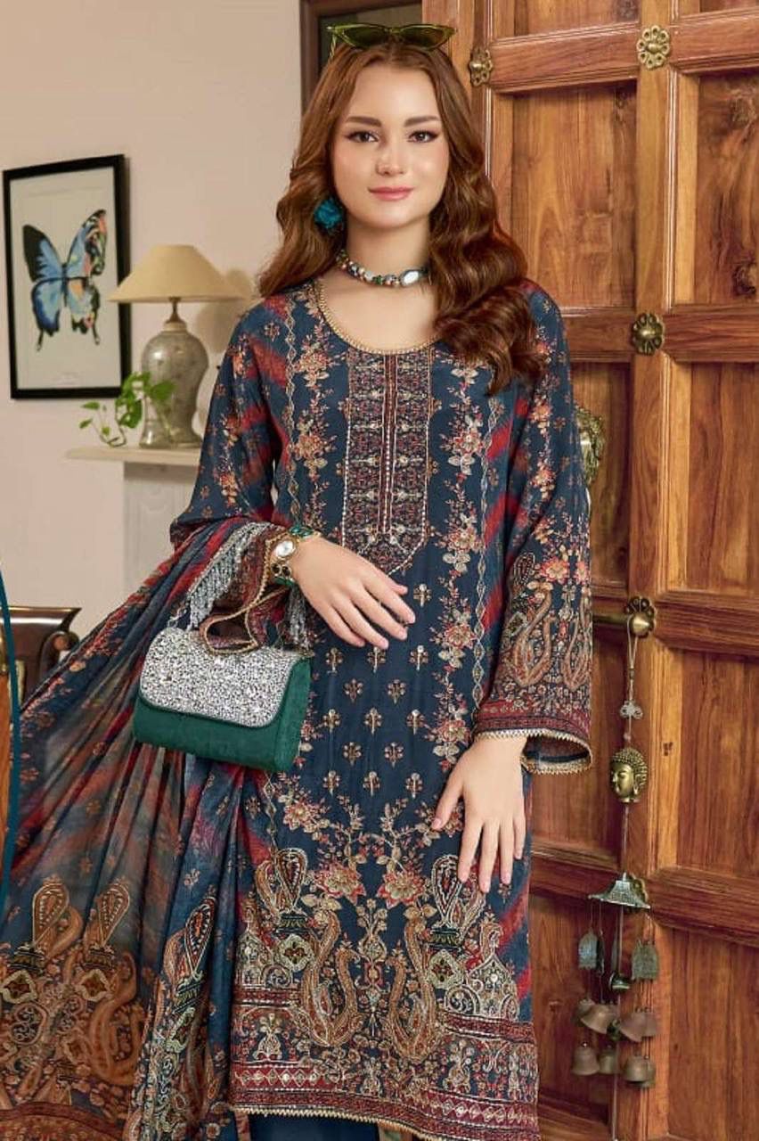 Navy Blue Tabby Satin Digital Print Salwar Suit | Jump Suits, Salwar suit, Casual Suits, Creative suits, Designer Suits, Palazzo Suits, Party Wear Suits, Patiala Suits, Straight Suits
