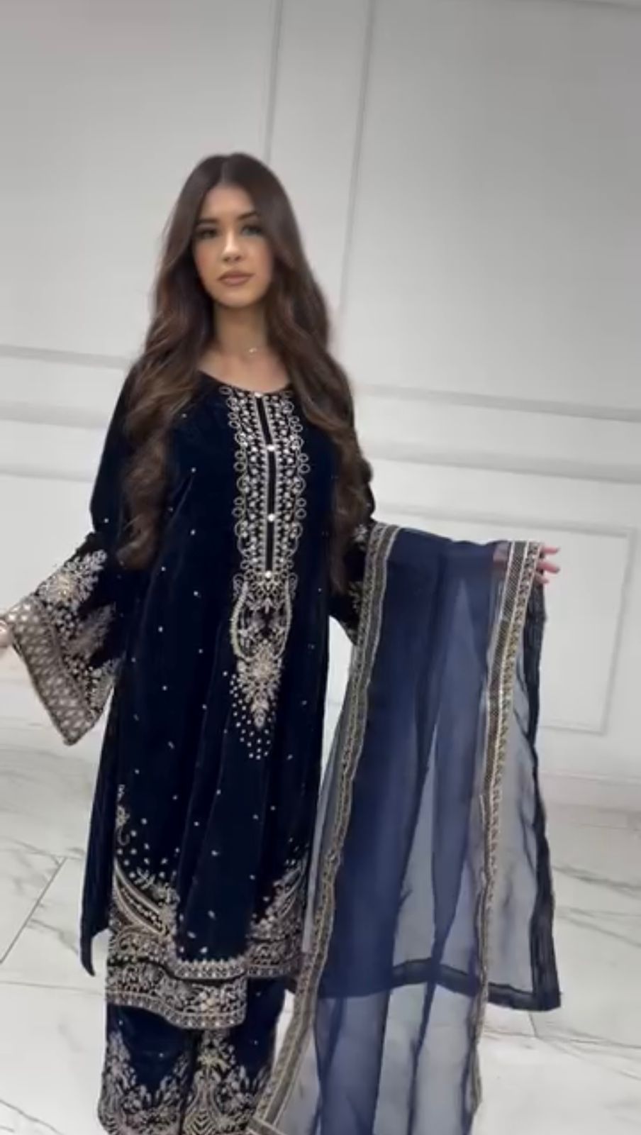 Navy Blue Viscose Velvet Sequence Lace Work Salwar Suit | Jump Suits, Salwar suit, Casual Suits, Creative suits, Designer Suits, Palazzo Suits, Party Wear Suits, Patiala Suits, Straight Suits