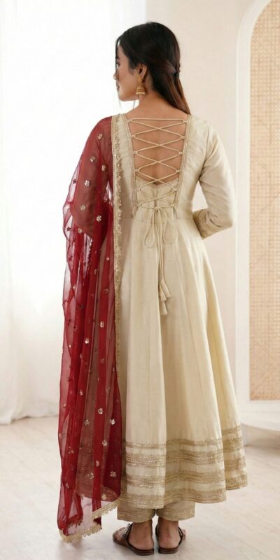 Off White Cosmos Gold Embroidery Work Gown | Gowns, Bollywood Gowns, Creative Gowns, Designer Gowns, Embroidered Gowns, Party Wear Gowns