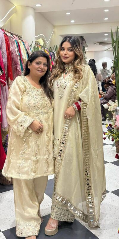 Off White Georgette Embroidery Mirror Work Salwar Suit | Jump Suits, Salwar suit, Casual Suits, Creative suits, Designer Suits, Palazzo Suits, Party Wear Suits, Patiala Suits, Straight Suits