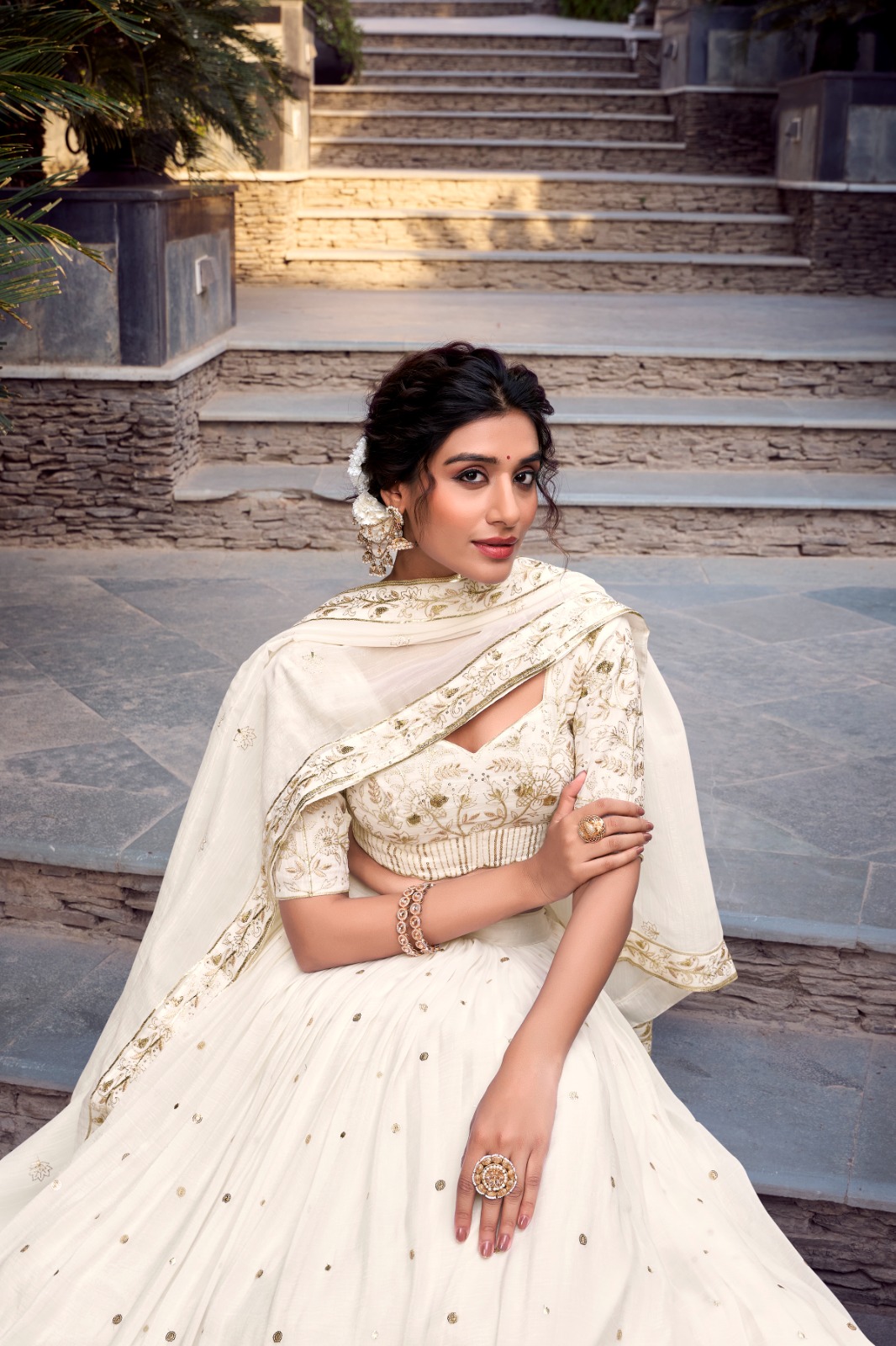 Off White Silver Glosy Sequins Lehenga Choli | Lehenga, Bollywood Lehenga, Creative Lehenga, Designer Lehenga, Embroidered Lehenga, Party Wear Lehenga