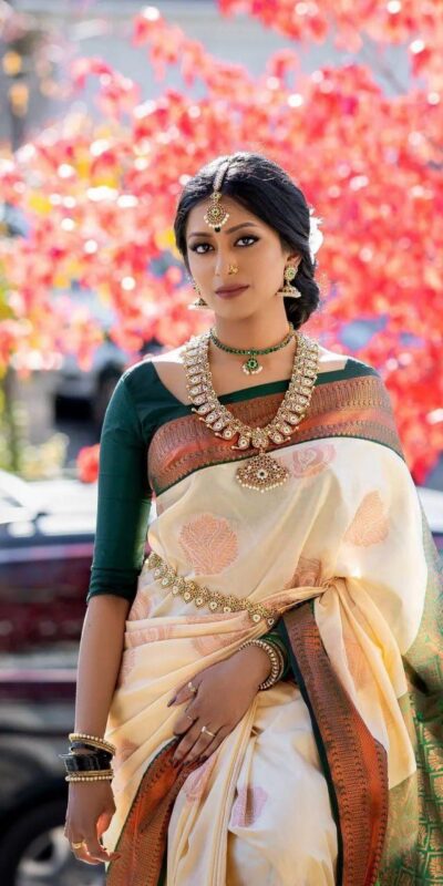 Off White Soft Lichi Silk Lace Border Work Saree | Sarees, Bollywood Sarees, Creative Sarees, Designer Sarees, Embroidered Sarees, Ethnic Saree, Modern Digital sarees, Party Wear Sarees