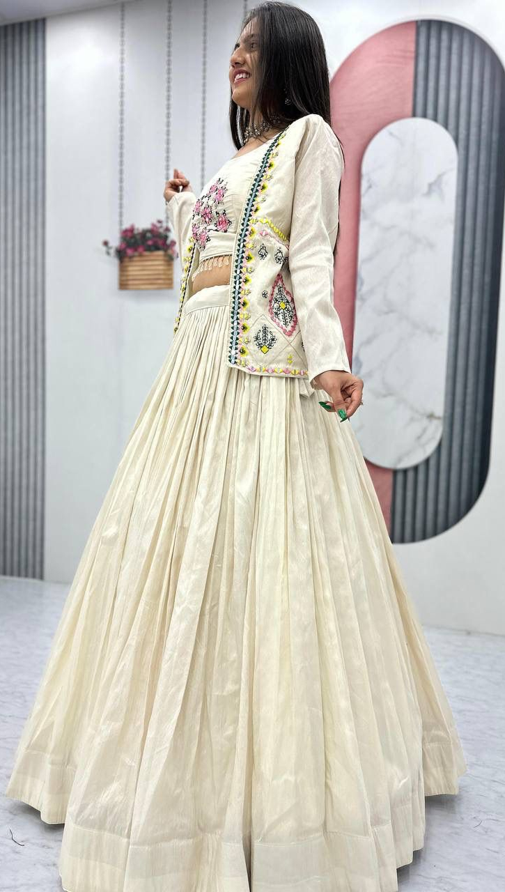 Off White Tissue Simmer Diamond Work Lehenga Choli | Jump Suits, Salwar suit, Casual Suits, Creative suits, Designer Suits, Palazzo Suits, Party Wear Suits, Patiala Suits, Straight Suits