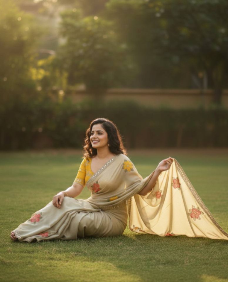 Off White Viscose Rangoli Embroidery Mirror Work Saree | Sarees, Bollywood Sarees, Creative Sarees, Designer Sarees, Embroidered Sarees, Ethnic Saree, Modern Digital sarees, Party Wear Sarees