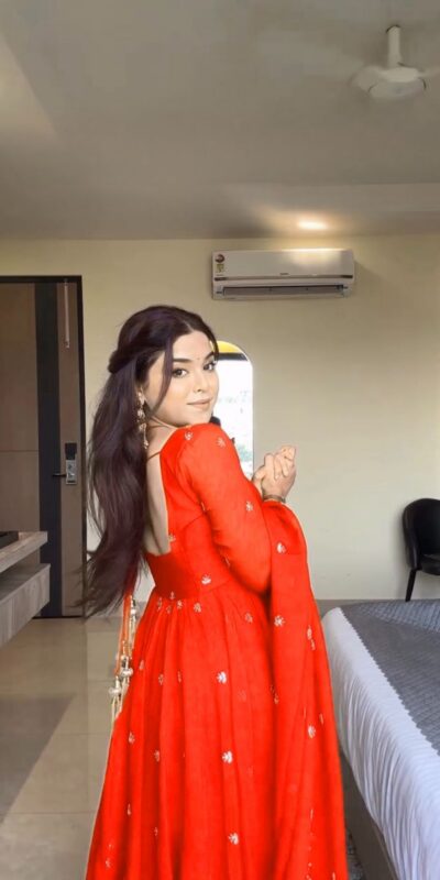 Orange Georgette Sequence Gown | Gowns, Bollywood Gowns, Creative Gowns, Designer Gowns, Embroidered Gowns, Party Wear Gowns