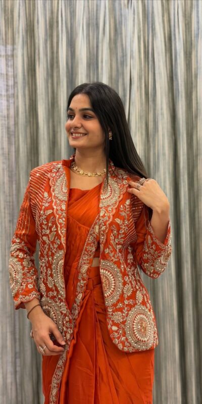 Orange Rangoli Silk Lace Embroidery Work Saree | Sarees, Bollywood Sarees, Creative Sarees, Designer Sarees, Embroidered Sarees, Ethnic Saree, Modern Digital sarees, Party Wear Sarees