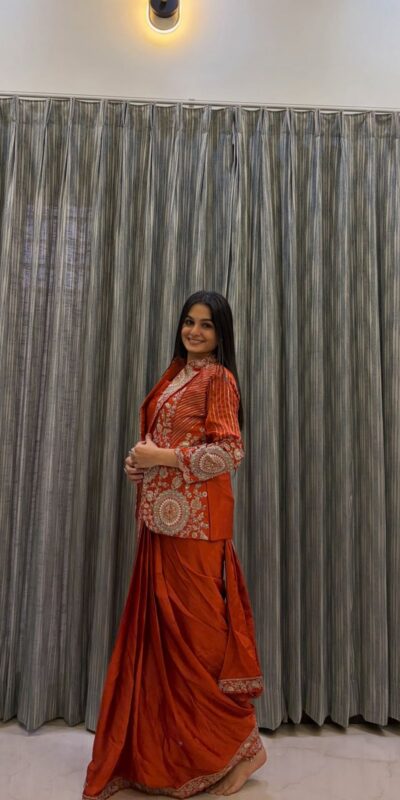 Orange Rangoli Silk Lace Embroidery Work Saree | Sarees, Bollywood Sarees, Creative Sarees, Designer Sarees, Embroidered Sarees, Ethnic Saree, Modern Digital sarees, Party Wear Sarees