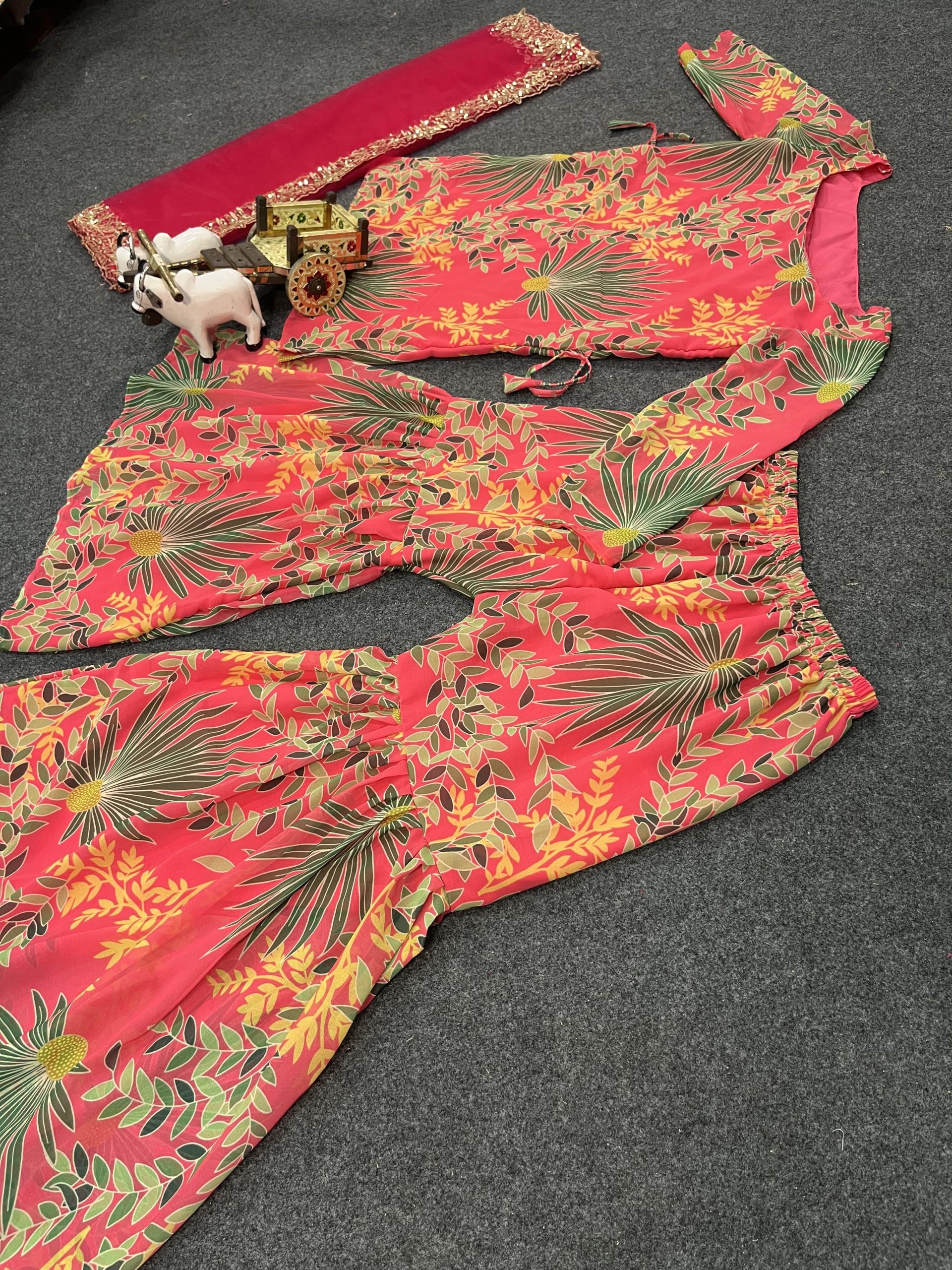 Orange Silk Faux Georgette Digital Print Salwar Suit | Jump Suits, Salwar suit, Casual Suits, Creative suits, Designer Suits, Palazzo Suits, Party Wear Suits, Patiala Suits, Straight Suits