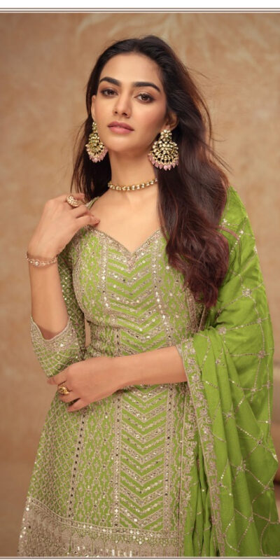 Parrot Green Chinon Sequence Work Salwar Suit | Jump Suits, Salwar suit, Casual Suits, Creative suits, Designer Suits, Palazzo Suits, Party Wear Suits, Patiala Suits, Straight Suits