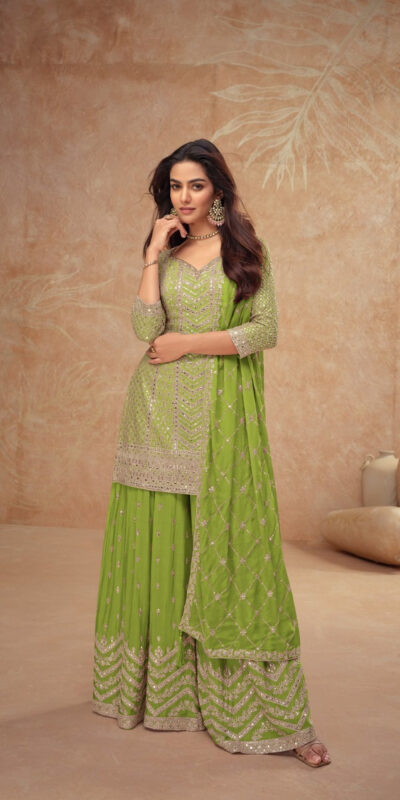 Parrot Green Chinon Sequence Work Salwar Suit | Jump Suits, Salwar suit, Casual Suits, Creative suits, Designer Suits, Palazzo Suits, Party Wear Suits, Patiala Suits, Straight Suits