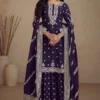 Peaceful Navy Blue Chinon Silk Embroider Work Salwar Suit | Jump Suits, Salwar suit, Casual Suits, Creative suits, Designer Suits, Palazzo Suits, Party Wear Suits, Patiala Suits, Straight Suits
