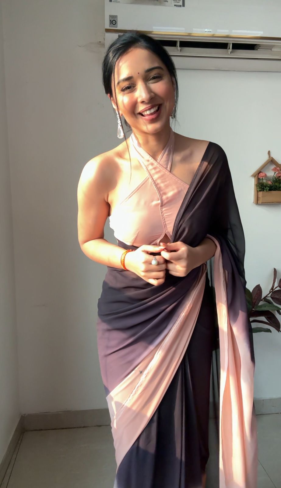 Peach Black Soft Georgette Silk Ready To Wear Saree | Sarees, Bollywood Sarees, Creative Sarees, Designer Sarees, Embroidered Sarees, Ethnic Saree, Modern Digital sarees, Party Wear Sarees