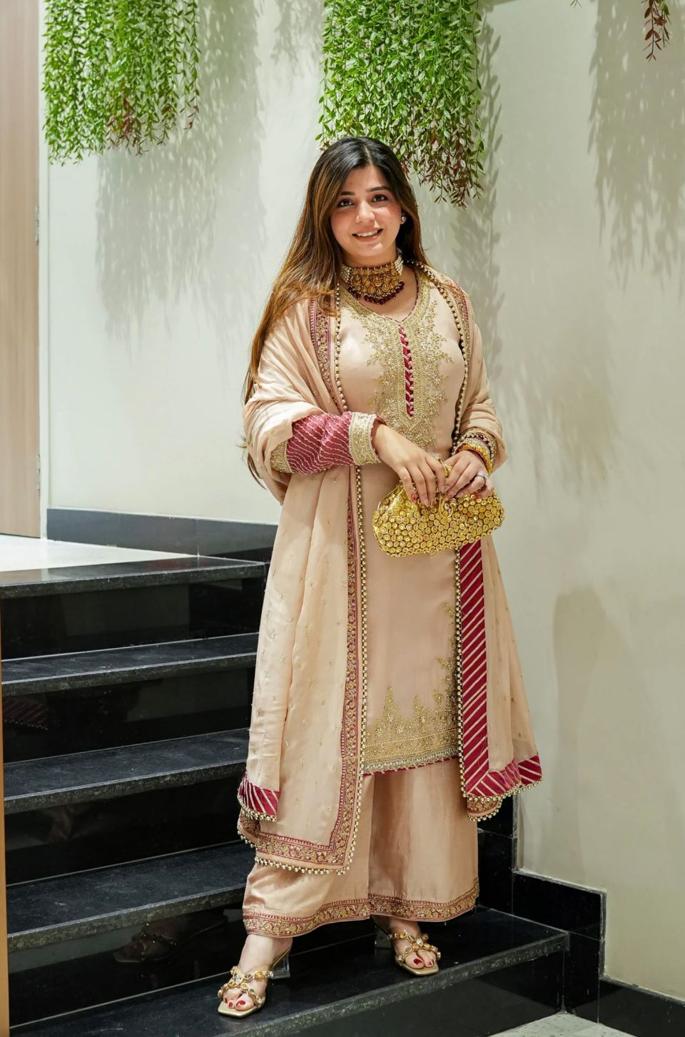 Peach Chinon Silk Embroidery Work Salwar Suit | Jump Suits, Tops & Bottoms, Track Suits, Salwar suit, Casual Suits, Creative suits, Designer Suits, Palazzo Suits, Party Wear Suits, Patiala Suits, Straight Suits, Trendy Wear