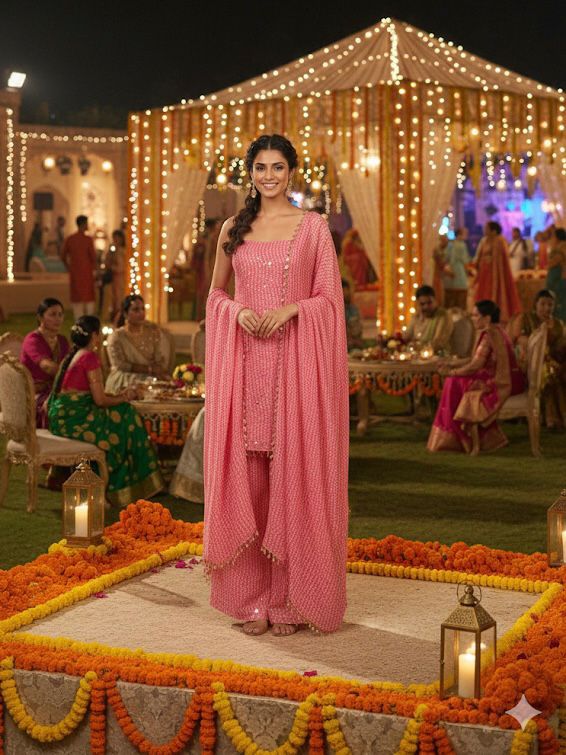 Peach Faux Georgette Sequins Mirror Work Salwar Suit | Jump Suits, Tops & Bottoms, Track Suits, Salwar suit, Casual Suits, Creative suits, Designer Suits, Palazzo Suits, Party Wear Suits, Patiala Suits, Straight Suits, Trendy Wear
