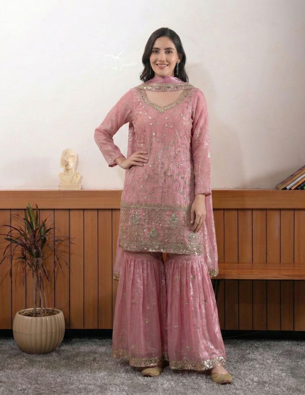 Peach Fendy Embroidery Bead Work Salwar Suit | Jump Suits, Salwar suit, Casual Suits, Creative suits, Designer Suits, Palazzo Suits, Party Wear Suits, Patiala Suits, Straight Suits