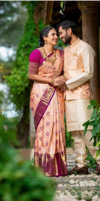 Peach Soft Lichi Silk With Lace Work Saree | Sarees, Bollywood Sarees, Creative Sarees, Designer Sarees, Embroidered Sarees, Ethnic Saree, Modern Digital sarees, Party Wear Sarees