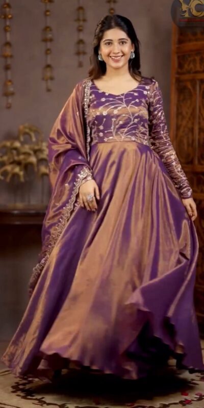 Perfect Purple Cosmos Silk Embroidery Work Anarkali Suit | Anarkali Suits, Bollywood Anarkali, Creative-Anarkali, Designer Anarkali, Embroidered Anarkali, Party Wear Anarkali