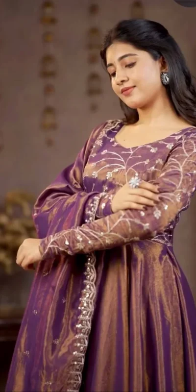 Perfect Purple Cosmos Silk Embroidery Work Anarkali Suit | Anarkali Suits, Bollywood Anarkali, Creative-Anarkali, Designer Anarkali, Embroidered Anarkali, Party Wear Anarkali