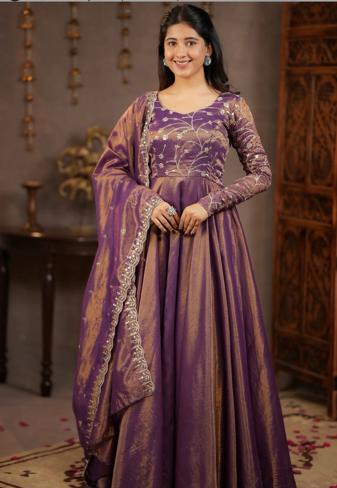 Perfect Purple Cosmos Silk Embroidery Work Anarkali Suit | Anarkali Suits, Bollywood Anarkali, Creative-Anarkali, Designer Anarkali, Embroidered Anarkali, Party Wear Anarkali