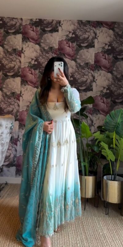 Perfect White Star Georgette Sequence Work Salwar Suit | Anarkali Suits, Bollywood Anarkali, Creative-Anarkali, Designer Anarkali, Embroidered Anarkali, Party Wear Anarkali