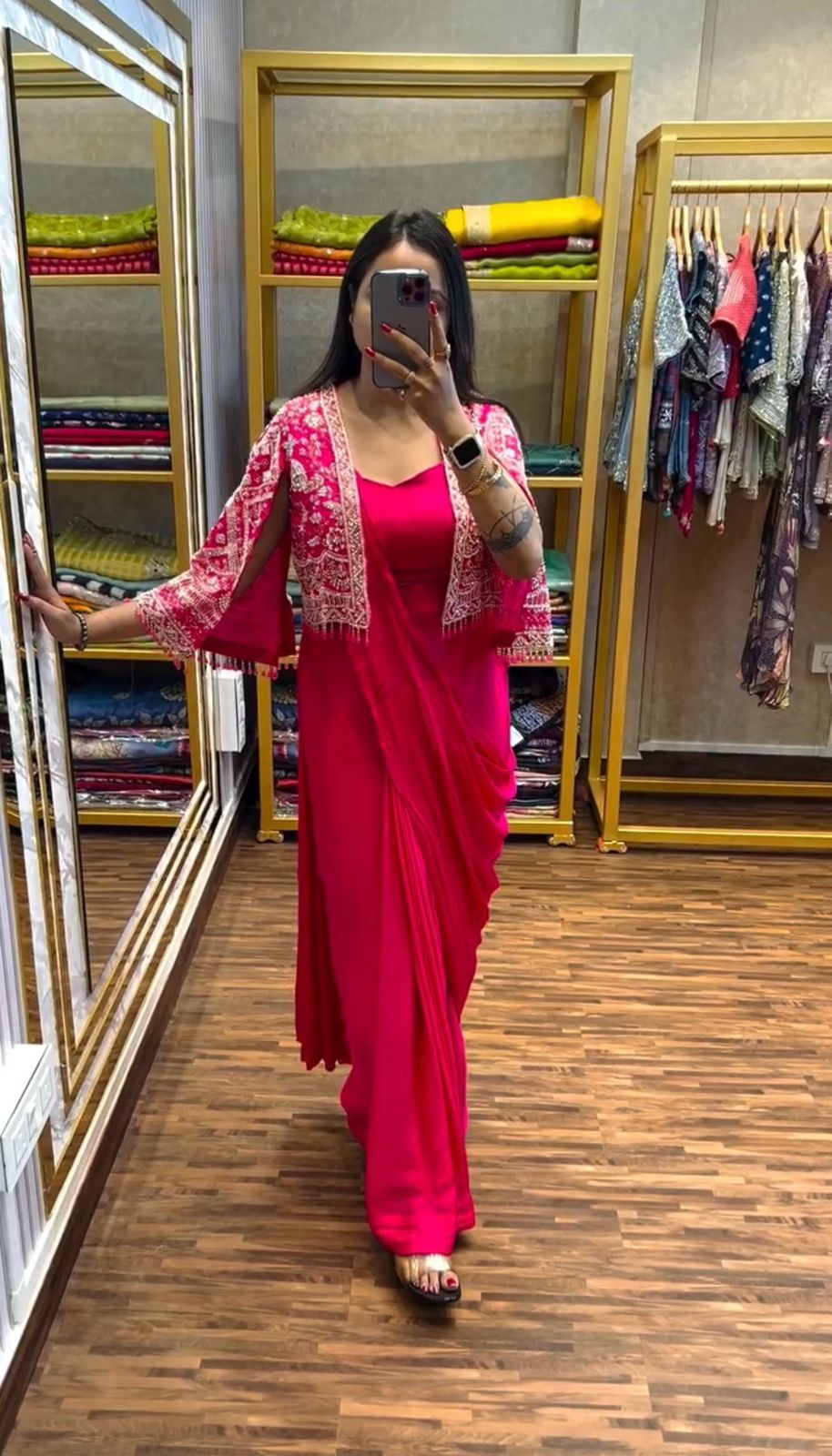 Pink Chinnon Fully Embroidery Koti Saree | Sarees, Bollywood Sarees, Creative Sarees, Designer Sarees, Embroidered Sarees, Ethnic Saree, Modern Digital sarees, Party Wear Sarees